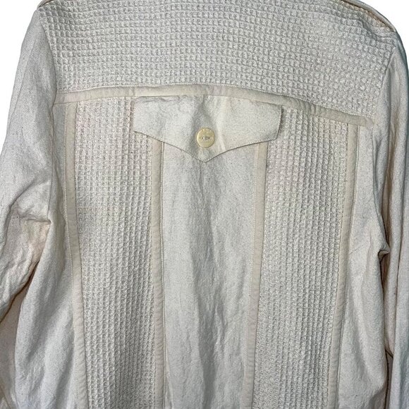 Martinez Vintage Womens Jacket Size Medium Cream Button Front Pure Cotton - Picture 7 of 9